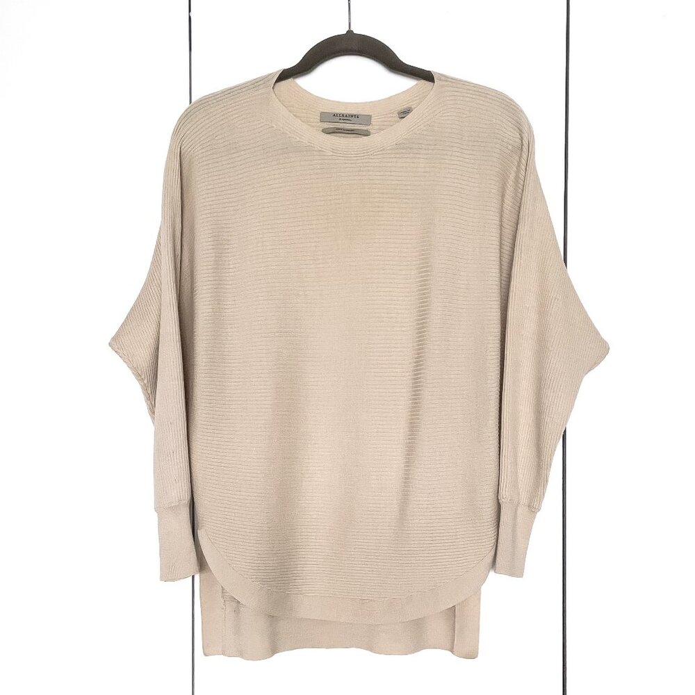ALLSAINTS Esia Sweater, Cream, 100% Merino Wool, Size XS